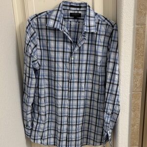 Banana Republic Blue and White Checkered Shirt